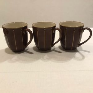 Set Of 3 Dansk “Reactic Plum” Coffee Mugs